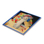 niedlicher weißer Hut mit großem Hut Fliese (Seite)