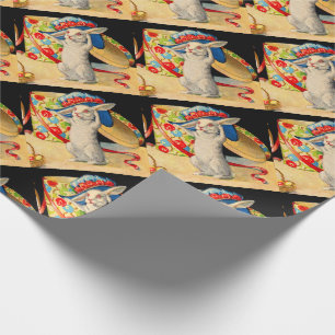 niedlicher weißer Hut mit großem Hut Geschenkpapier