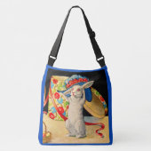 niedlicher weißer Hut Tragetaschen Mit Langen Trägern (Vorderseite)