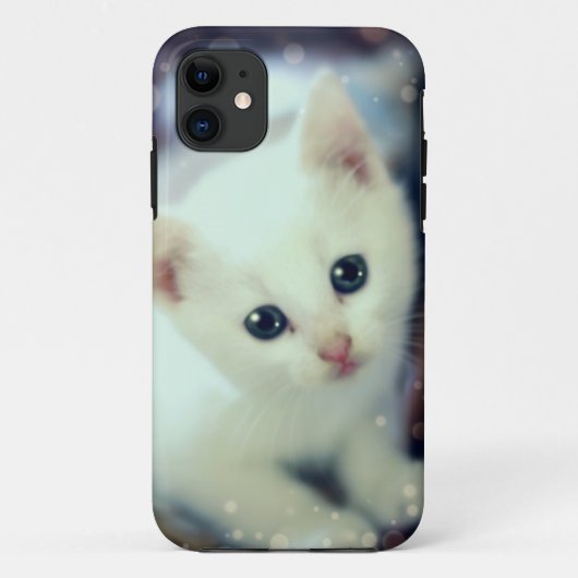 Niedlicher weißer Kätzchen iphone Kasten Case-Mate iPhone Hülle (Rückseite)