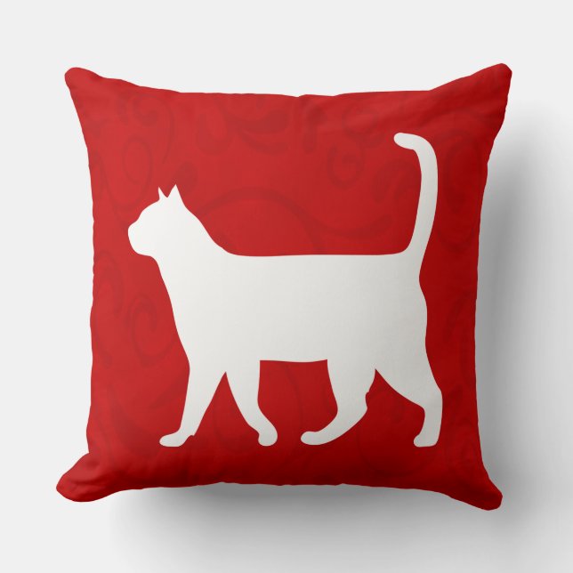 Niedlicher weißer Katze Kissen (Vorderseite)