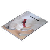 Niedlicher weißer Labrador Mix Welpe Hund zurück z Notizblock (Linke Seite)