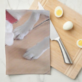 Niedlicher weißer Labrador Mix Welpenhund Trinkwas Geschirrtuch (Viertel Falte)