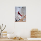 Niedlicher weißer Labrador Mix Welpenhund Trinkwas Poster (Küche)