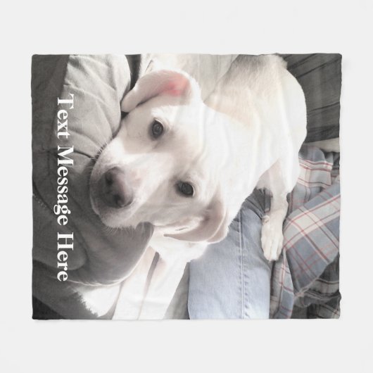 Niedlicher weißer Labrador Retriever Mix Dose mit Fleecedecke (Vorderseite (Horizontal))