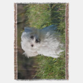 Niedlicher weißer maltesischer Welpenhund Decke (Vorderseite Vertikal)