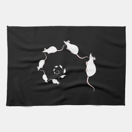 Niedlicher weißer Mäuseentwurf. Spirale der Mäuse Handtuch (Horizontal)