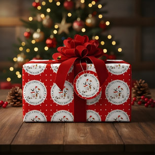 Niedlicher Weißer Polar Bär Individuelle Name Weih Geschenkpapier