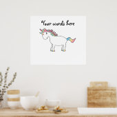 Niedlicher, weißer Regenbogen Poster (Küche)