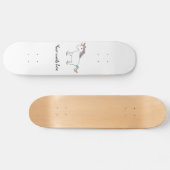 Niedlicher, weißer Regenbogen Skateboard (Horizontal)