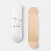 Niedlicher, weißer Regenbogen Skateboard (Vorderseite)