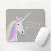 Niedlicher weißer Regenbogenunicorn-magisches rosa Mousepad (Mit Mouse)