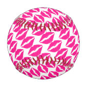 Niedlicher, weißer Rosa Küsse Muster Krawatte Case Baseball (Rückseite)