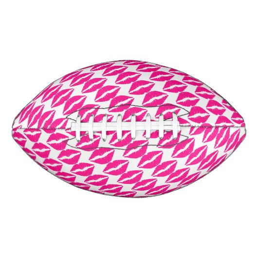 Niedlicher, weißer Rosa Küsse Muster Krawatte Case Football (Vorderseite)