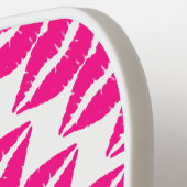 Niedlicher, weißer Rosa Küsse Muster Krawatte Case Pickleball Schläger (Linke Seite)