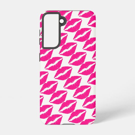 Niedlicher, weißer Rosa Küsse Muster Krawatte Case Samsung Galaxy Hülle (Rückseite)