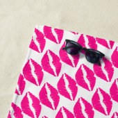 Niedlicher, weißer Rosa Küsse Muster Krawatte Case Strandtuch (Beispiel)