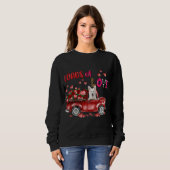Niedlicher weißer Schäferhund Red Truck H Sweatshirt (Vorne ganz)