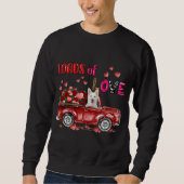Niedlicher weißer Schäferhund Red Truck H Sweatshirt (Vorderseite)