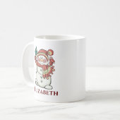 Niedlicher weißer Schneemann Weihnachten Kaffeetasse (Vorderseite Links)