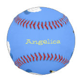 Niedlicher weißer Schwan mit KronenCartoon Baseball (Vorderseite)