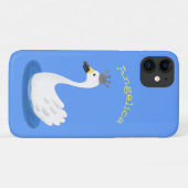 Niedlicher weißer Schwan mit KronenCartoon Case-Mate iPhone Hülle (Rückseite (Horizontal))