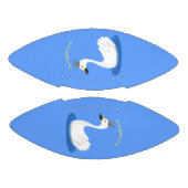 Niedlicher weißer Schwan mit KronenCartoon Football (Paneele)