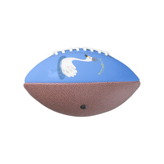 Niedlicher weißer Schwan mit KronenCartoon Football (Gedreht 270)