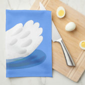 Niedlicher weißer Schwan mit KronenCartoon Geschirrtuch (Viertel Falte)