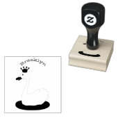 Niedlicher weißer Schwan mit KronenCartoon Gummistempel (Stempel)