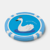 Niedlicher weißer Schwan mit KronenCartoon Pokerchips (Einzeln)