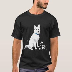 Niedlicher Weißer Siberischer Husky Weißer Schne T-Shirt