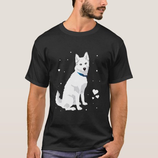 Niedlicher Weißer Siberischer Husky Weißer Schneeh T-Shirt (Vorderseite)