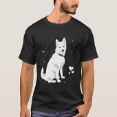 Niedlicher Weißer Siberischer Husky Weißer Schneeh T-Shirt (Vorderseite)
