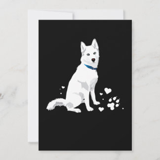 Niedlicher weißer sibirischer Husky - Sweet White Feiertagskarte