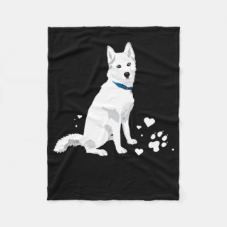 Niedlicher weißer sibirischer Husky - Sweet White  Fleecedecke