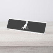 Niedlicher weißer sibirischer Husky - Sweet White  Schreibtischnamensplakette (Vorderseite )