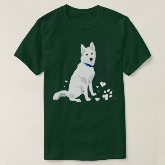 niedlicher weißer sibirischer Husky T-Shirt (Design vorne)