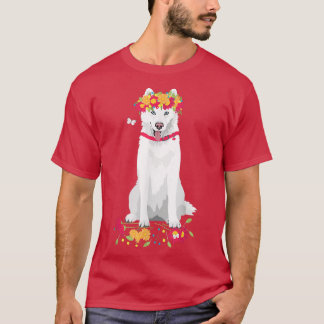 niedlicher weißer sibirischer Husky-Weißschneehund T-Shirt