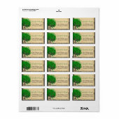 Niedlicher weißer Smaragdgrüner Herz-Blattbaum Adressaufkleber (Vorne)