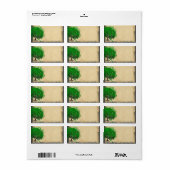 Niedlicher weißer Smaragdgrüner Herz-Blattbaum Adressaufkleber (Vorne)