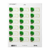 Niedlicher weißer Smaragdgrüner Herz-Blattbaum Adressaufkleber (Vorne)