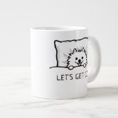 Niedlicher, weißer Spitz, gemütlich Jumbo-Tasse (Vorderseite Rechts)