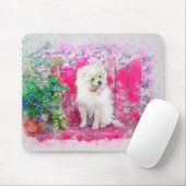 Niedlicher weißer Spitz Mousepad (Mit Mouse)