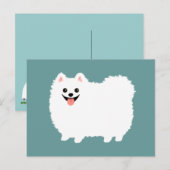 Niedlicher weißer Spitz Postkarte (Vorne/Hinten)