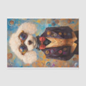 Niedlicher weißer Steampunk Dog AX6 Decoupage Seidenpapier (Vorderseite)