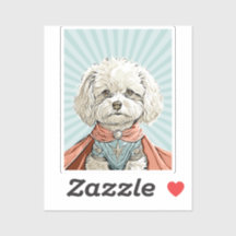 Niedlicher weißer Superheld-Hund, kundenspezifisch