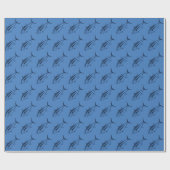 Niedlicher Weißer Thun in Meeresblau auf Ägäis Geschenkpapier (Flach)