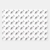 Niedlicher Weißer Thunfisch in Schwarz und Weiß im Geschenkpapier Set (Vorderseite 3)