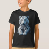 Niedlicher weißer Tiger mit schwarzen Streifen T-Shirt (Vorderseite)